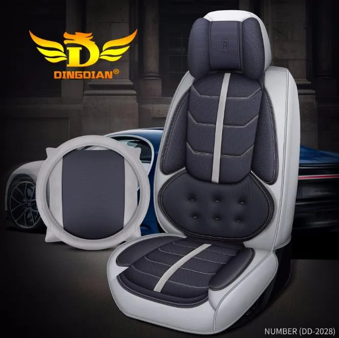 R-Power Black and Grey Leather Car Seat Cover